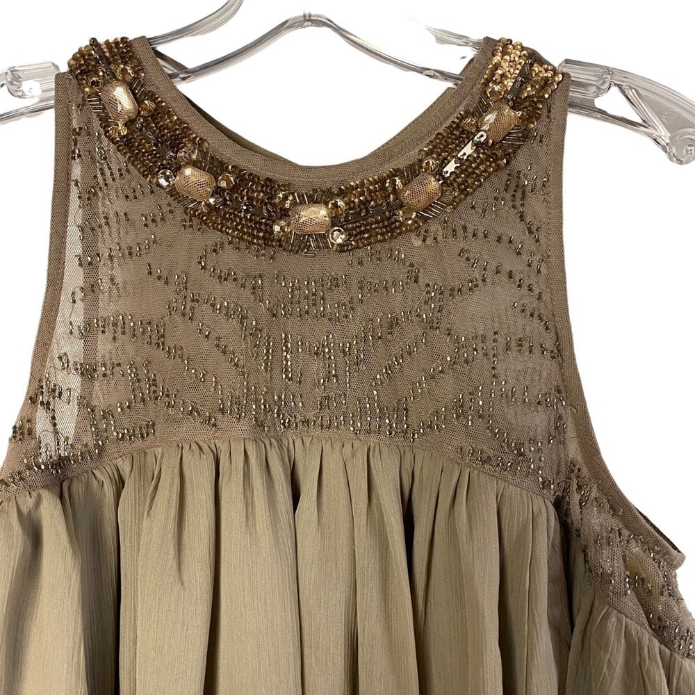 MOULINETTE Soeurs Anthropologie dress Taupe - Picture 4 of 12